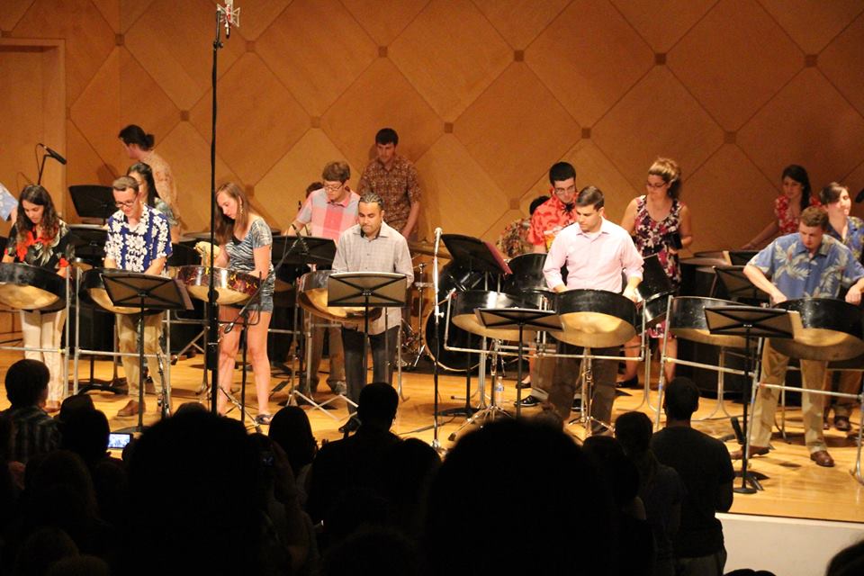 Photo of an ASU Pan Devils Steel Band performance