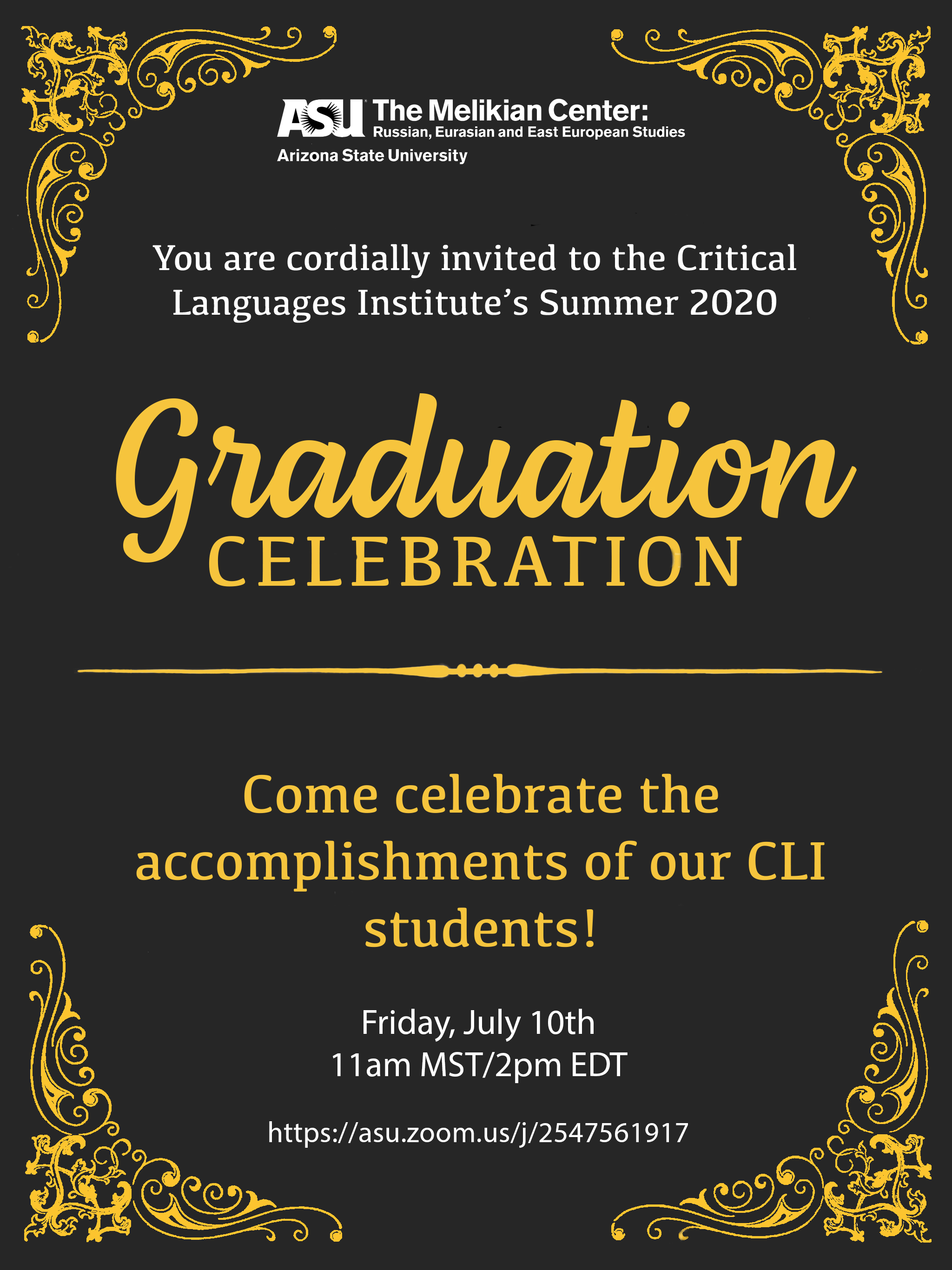 CLI 2020 Graduation Ceremony Graphic