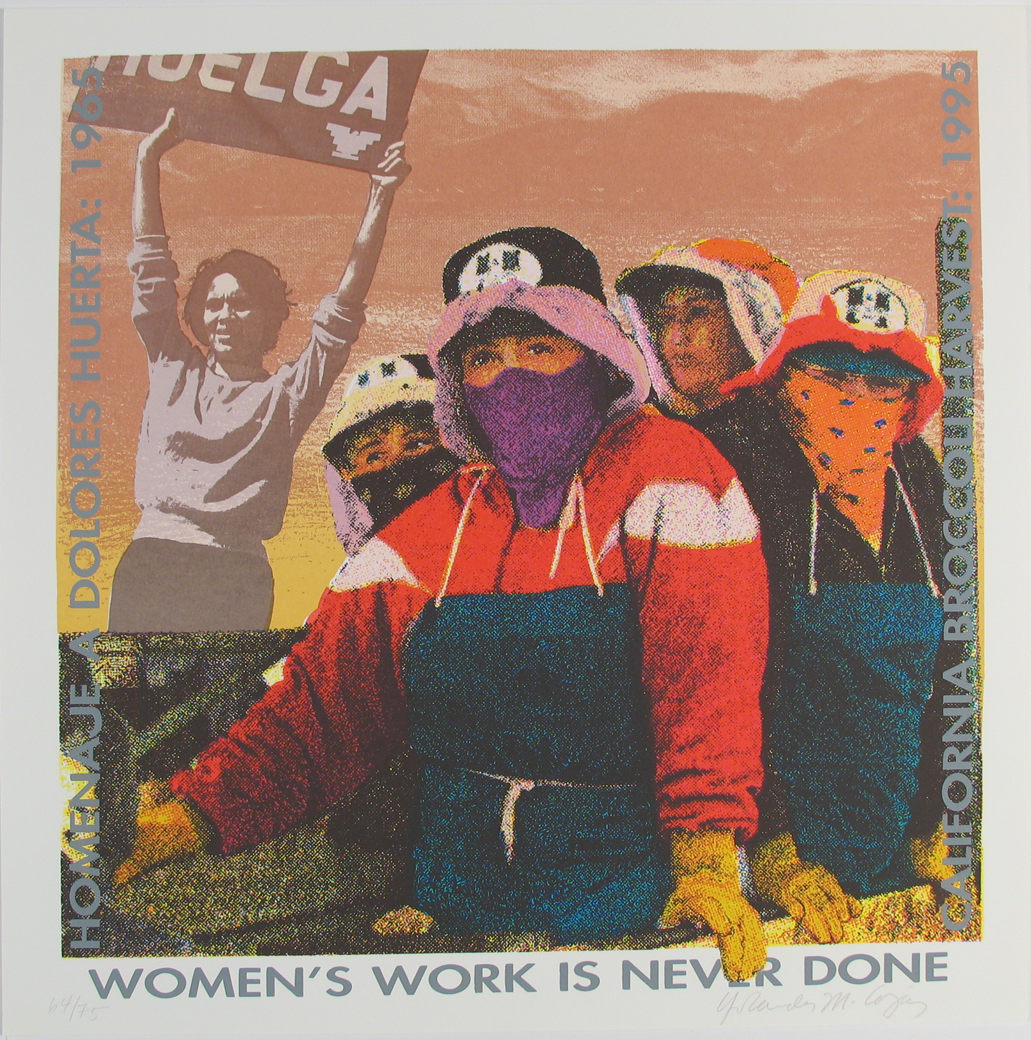 Image credit: Yolanda M. Lopez, “Women's Work is Never Done” (from 10x10: Ten Women/ Ten Prints portfolio), 1995, Screenprint, serigraph, 18 color, on Lenox 100 paper, 20 1/8 x 19 1/2 in. (51.12 x 49.53 cm). Gift of the Arizona Print Forum, ASU.
