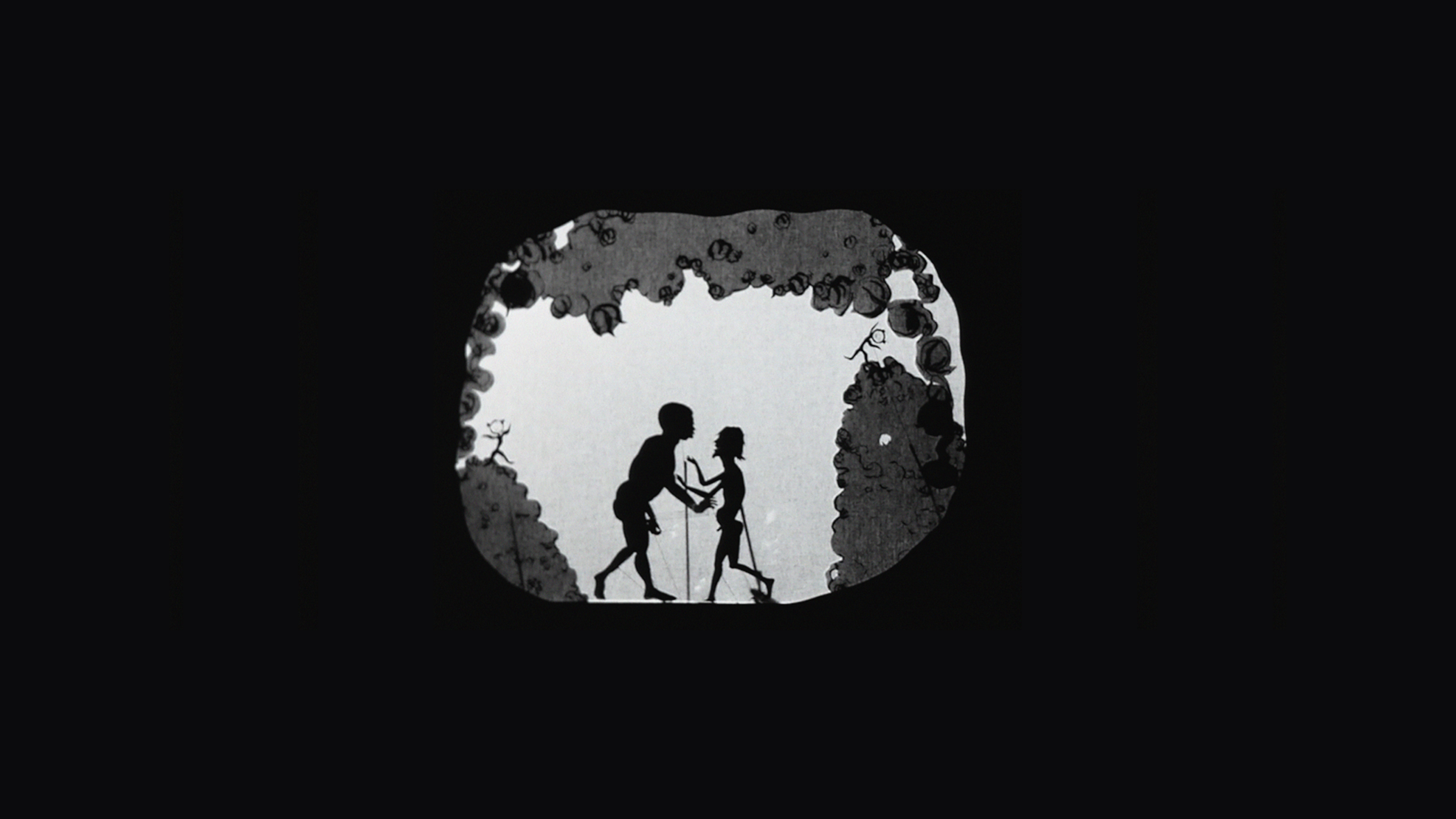 Image credit: Kara E. Walker, “8 Possible Beginnings or: The Creation of African-America,” 16mm transferred to video (black and white, sound), 15 mins. 57 secs, 2005, Courtesy of Kadist Foundation and artist.
