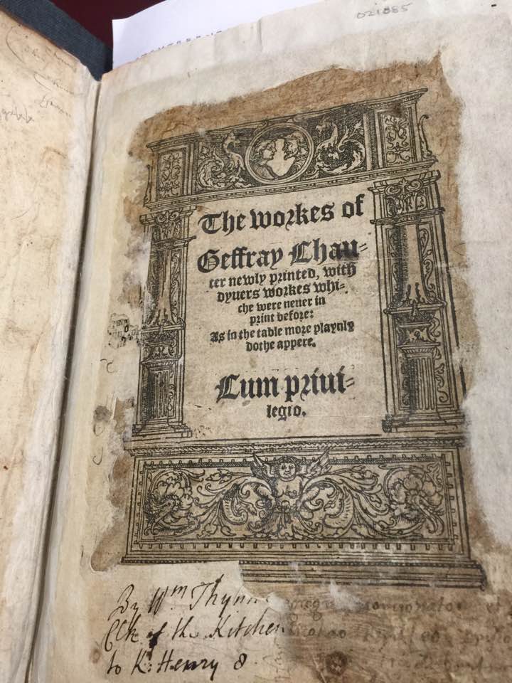 Page from Thynne edition of Chaucer / Photo by Richard Newhauser