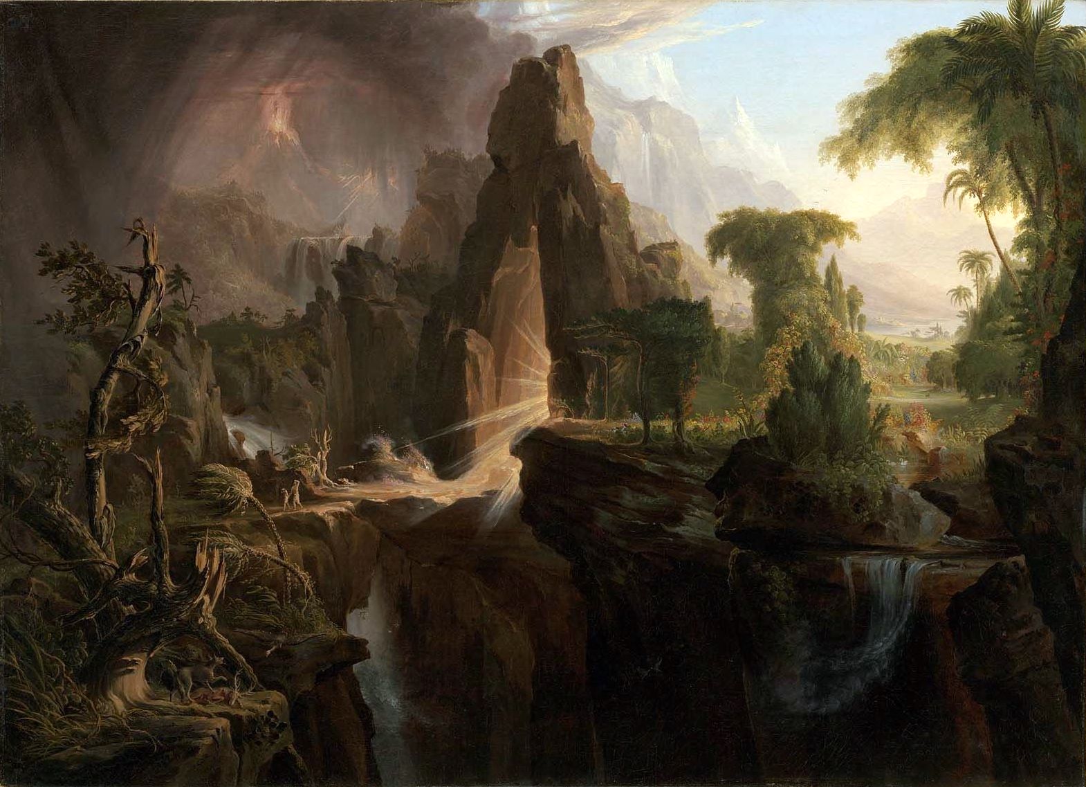 "Expulsion from the Garden of Eden" by Thomas Cole, 1828. Public domain image from Wikimedia Commons.