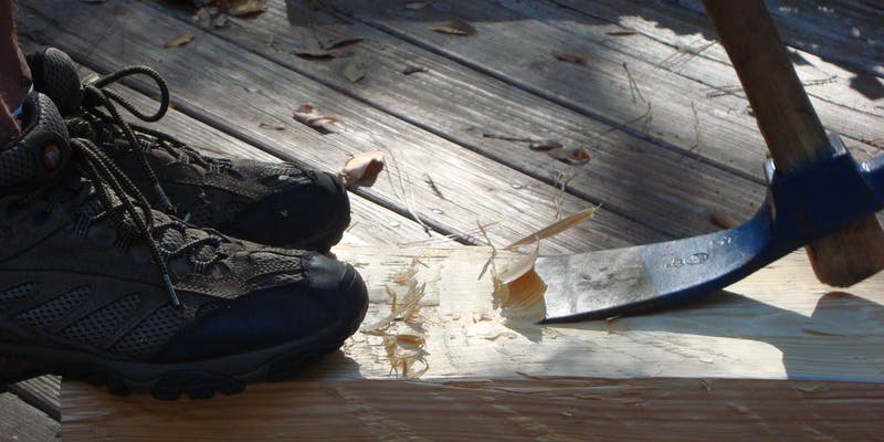 Image of boots and an axe