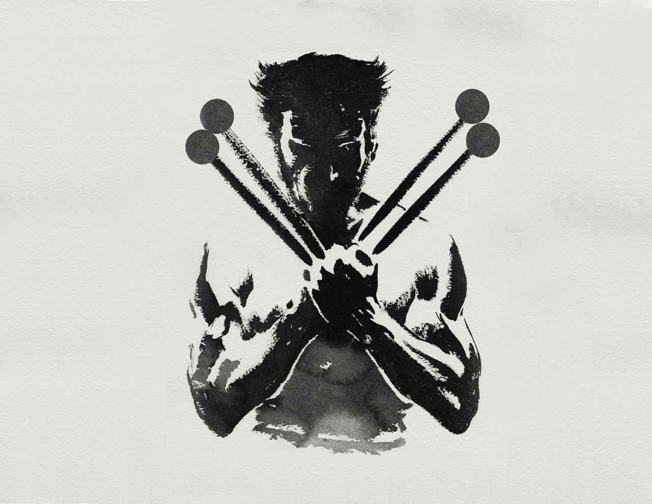 graphic image of drummer with cross drum sticks