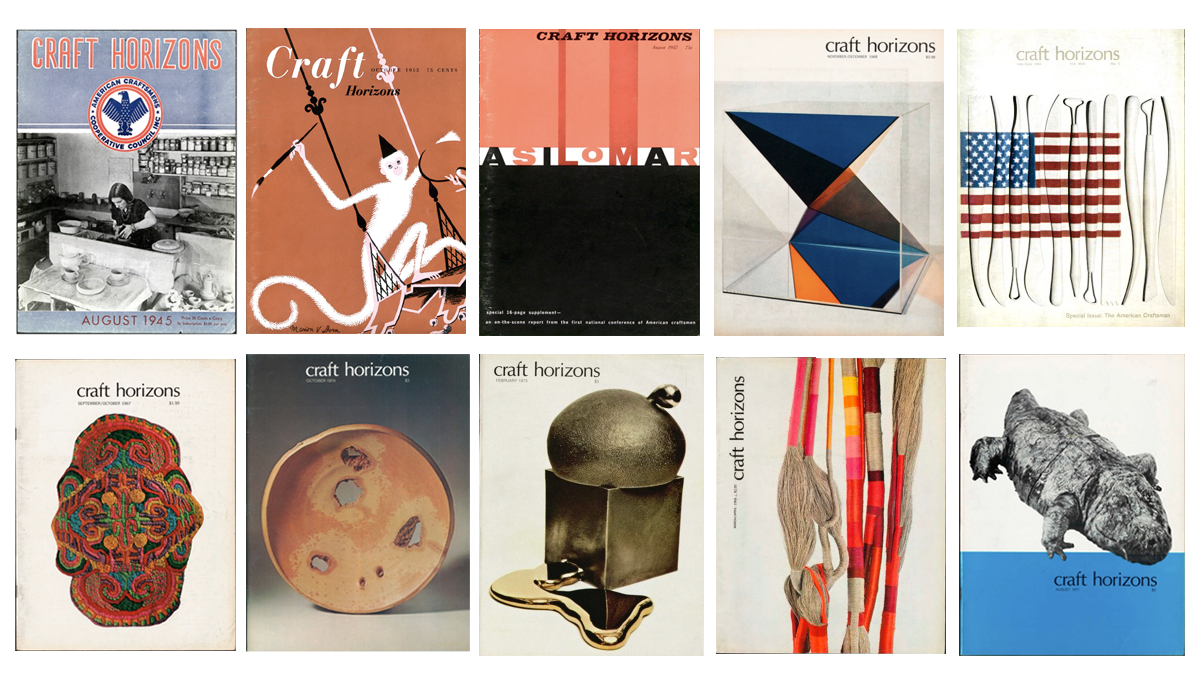 A selection of covers from Craft Horizons magazine