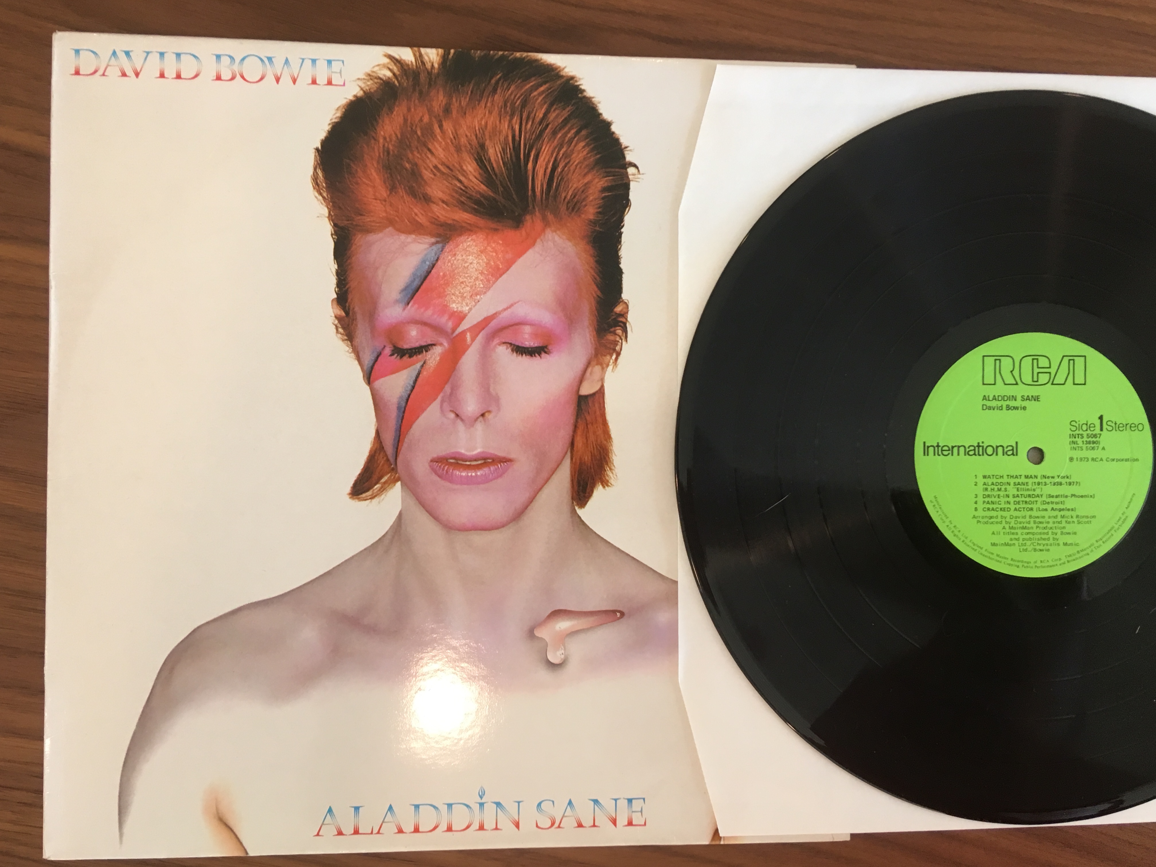Photograph of David Bowie album cover by Jonathan Hope