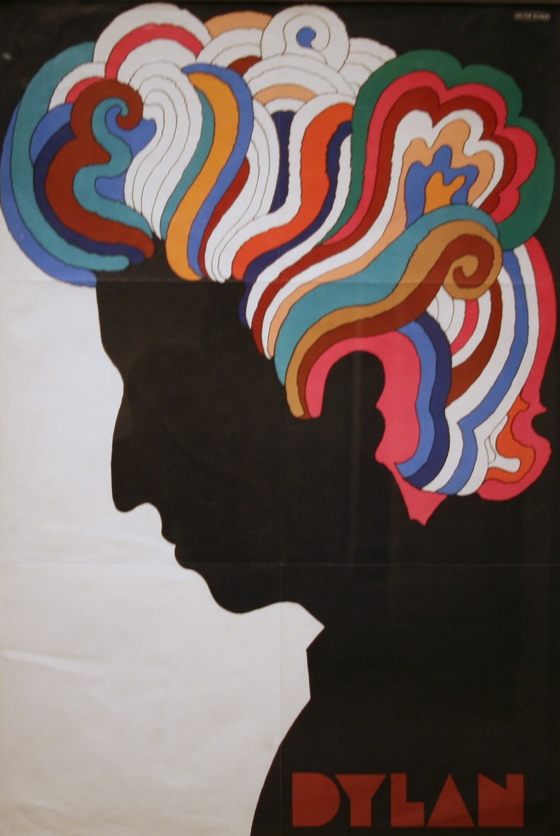 "Dylan" by Milton Glaser, 1966. Color photolithographic poster  |  Photograph by Cliff on Flickr. Used under CC license 2.0.
