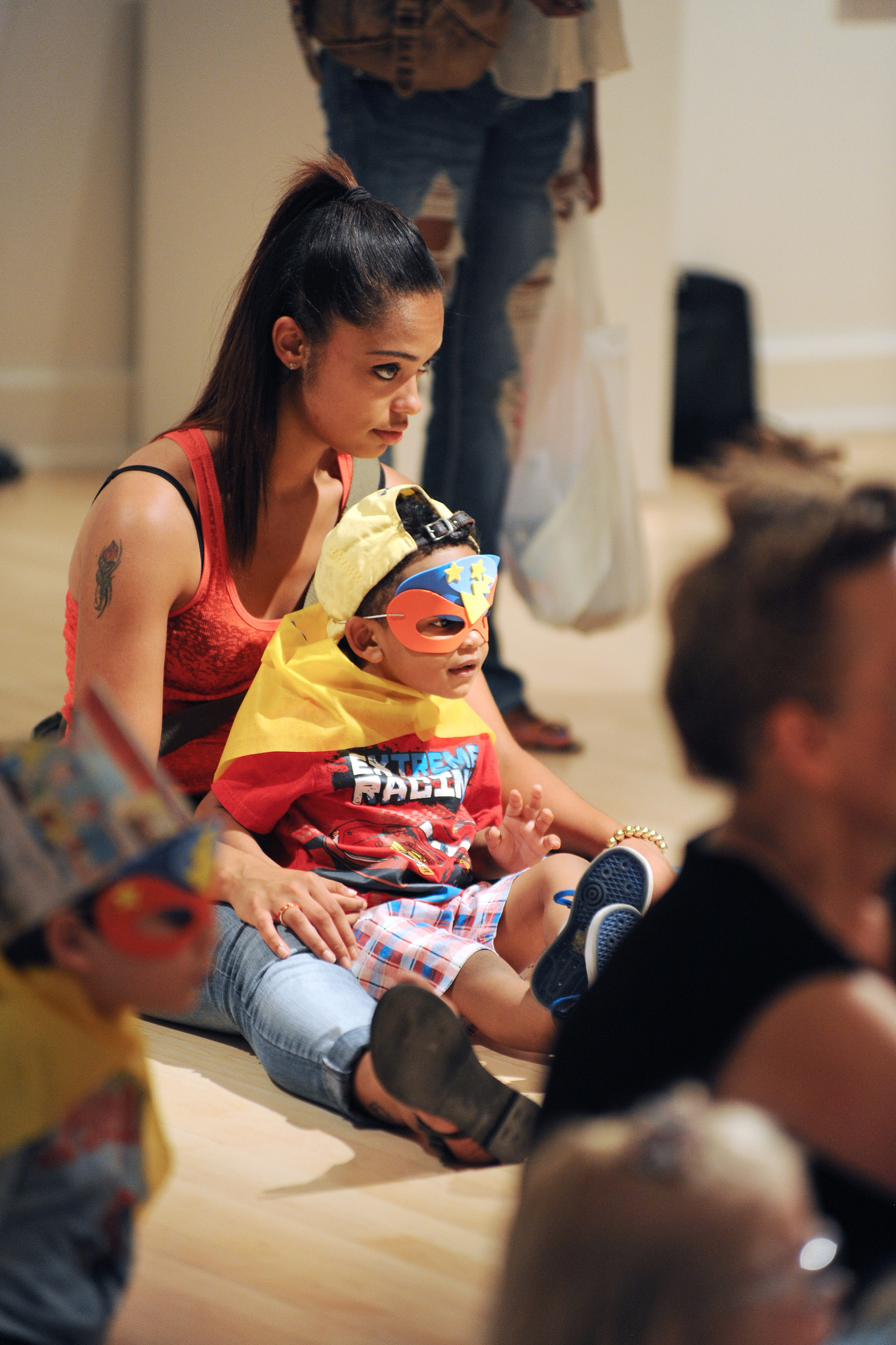 Boy wearing a mask at ASU Art Museum First Saturday for Families