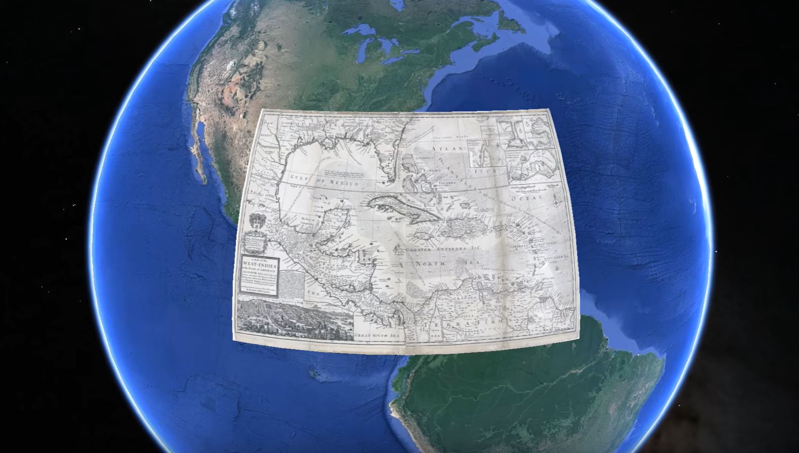Image of digital map in Google Earth.