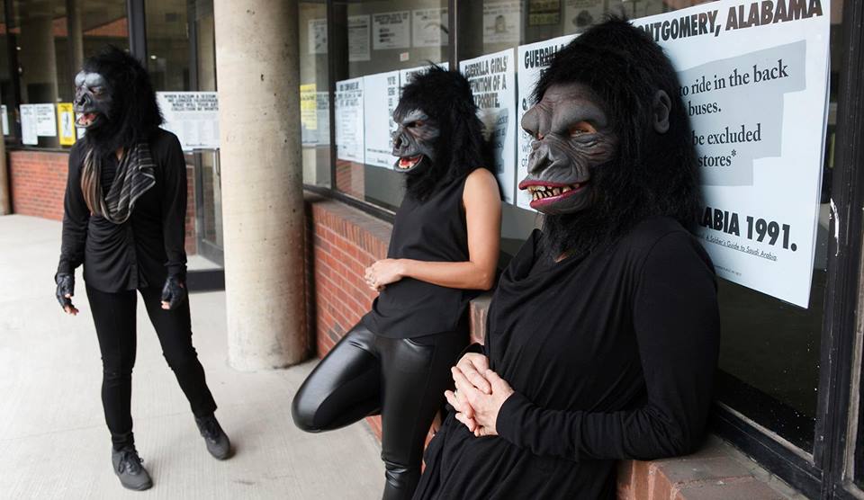 Guerrilla Girls at the Abrons Art Center, photo © Andrew Hindraker, 2015.