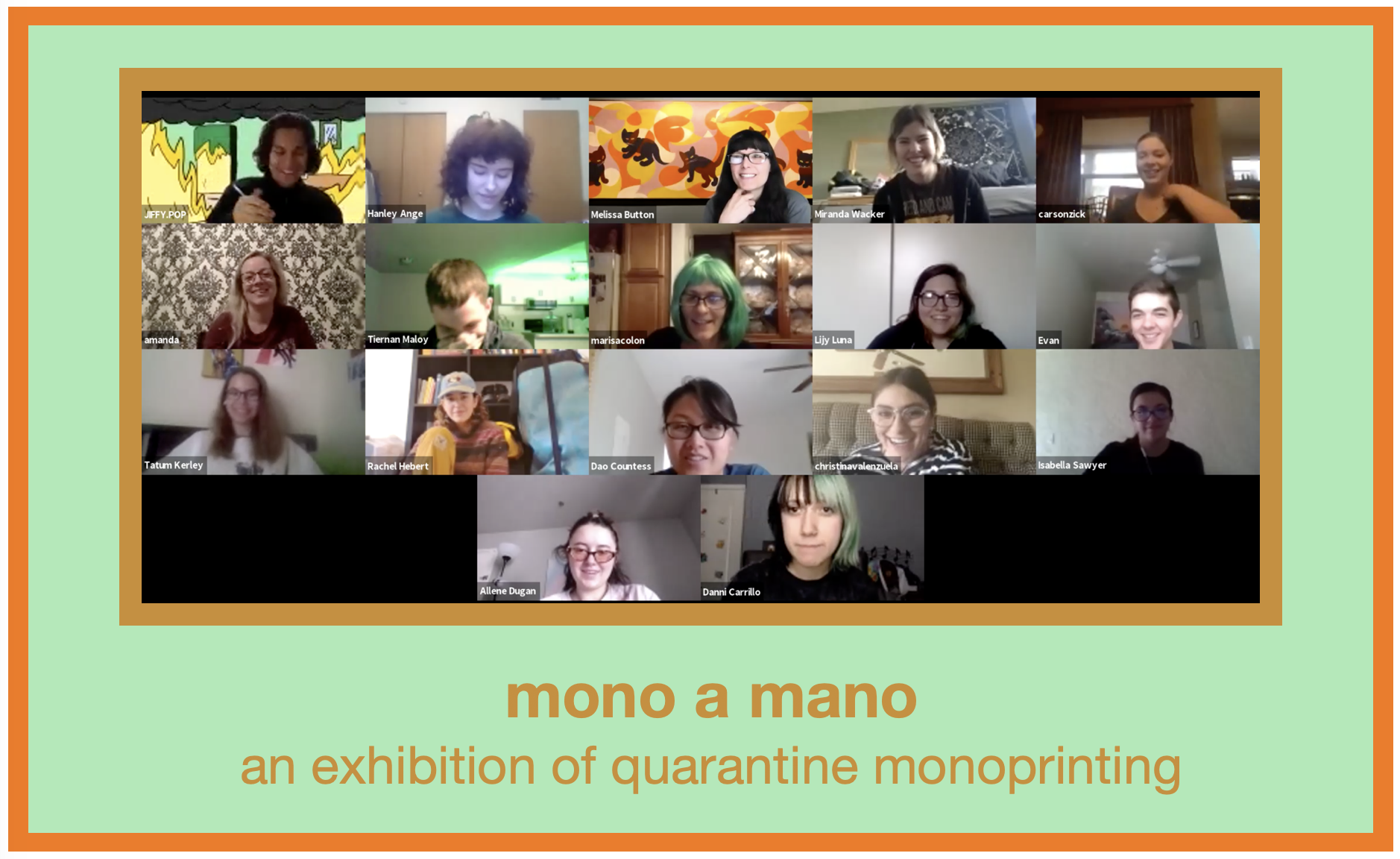 mono a mano - an exhibition of quarantine monoprinting