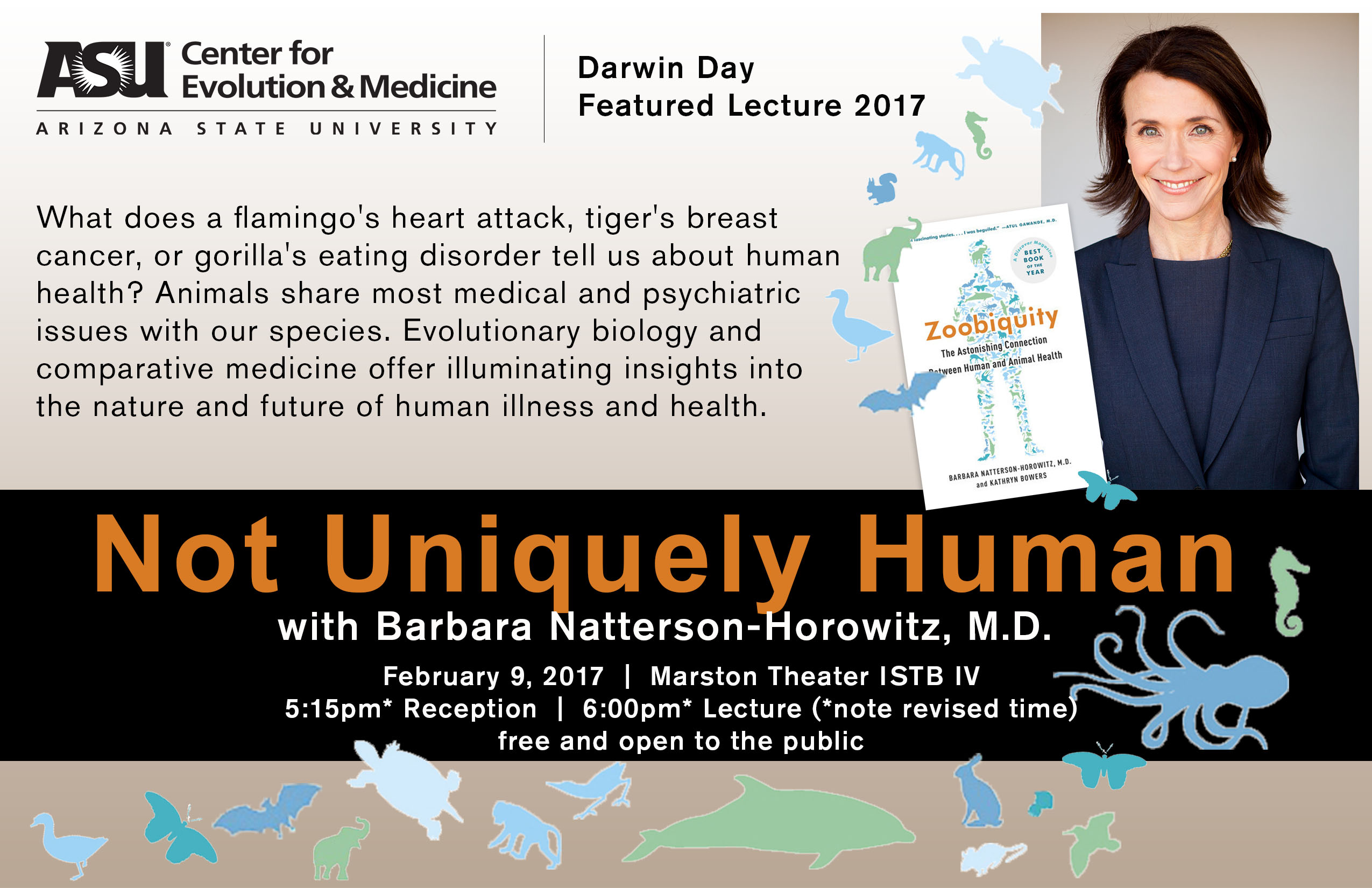 "Not Uniquely Human" Darwin Day Lecture featuring Barbara Natterson-Horowitz, M.D.