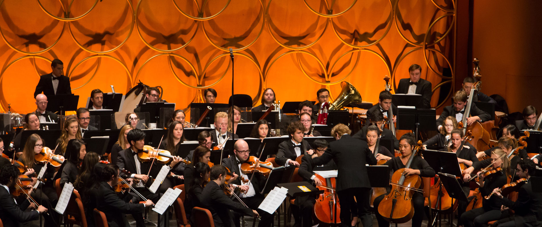 Stock photo of a group of performers in the ASU Symphony Orchestra
