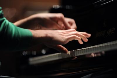 Photo of student playing piano