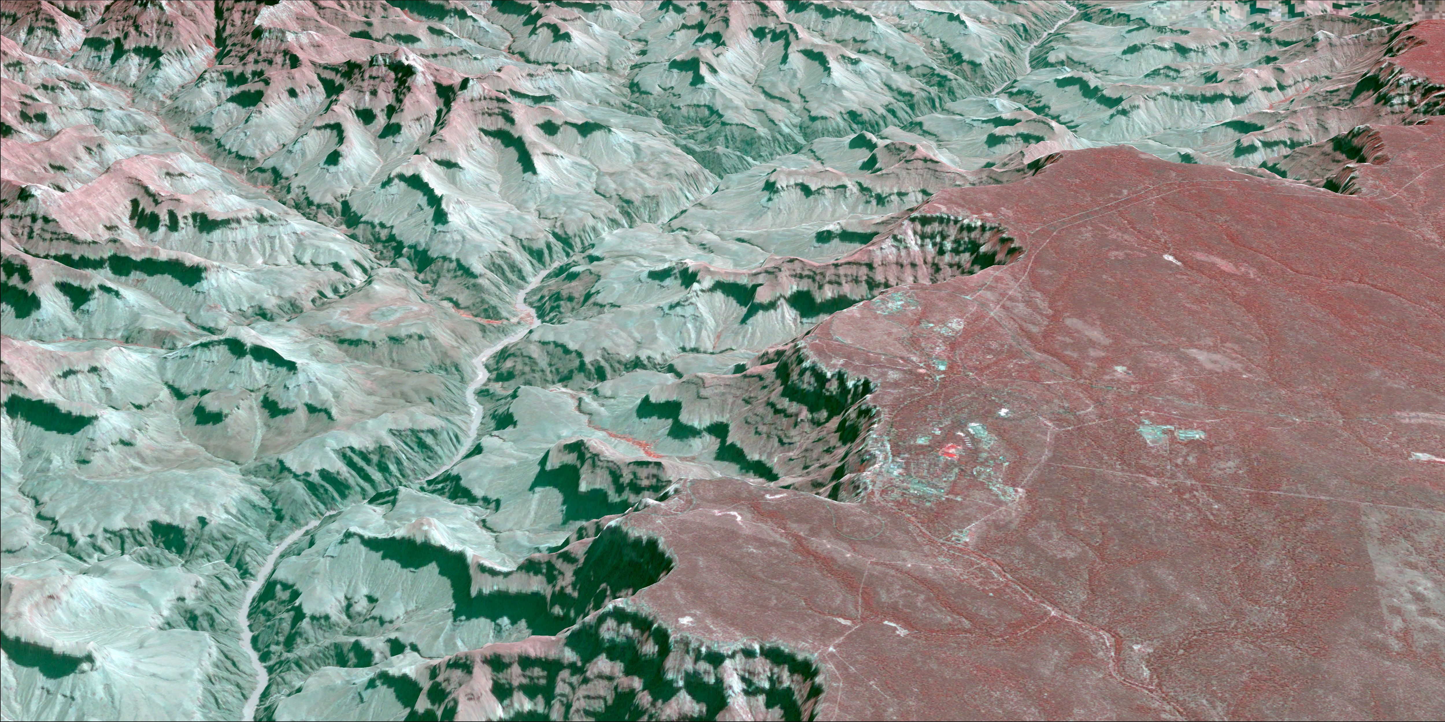 Image of Grand Canyon Village satellite imagery from Planet Data.