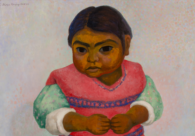 Image credit: Diego Rivera, “Niña Parada,” 1937, Oil on canvas, 31 1/2 x 23 1/2 in., Gift of Oliver B. James.