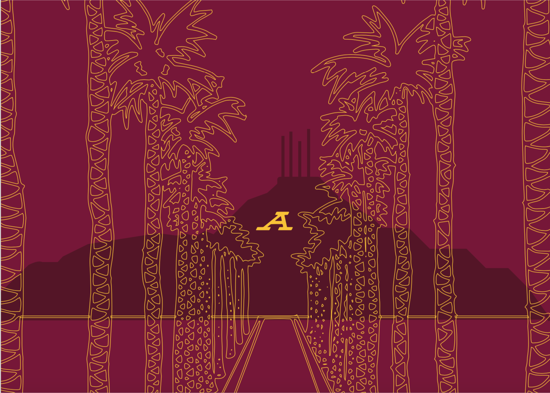 A stylized illustration of Tempe's A Mountain