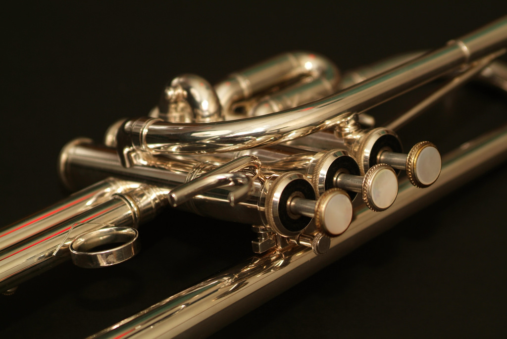 Close up photo of a trombone