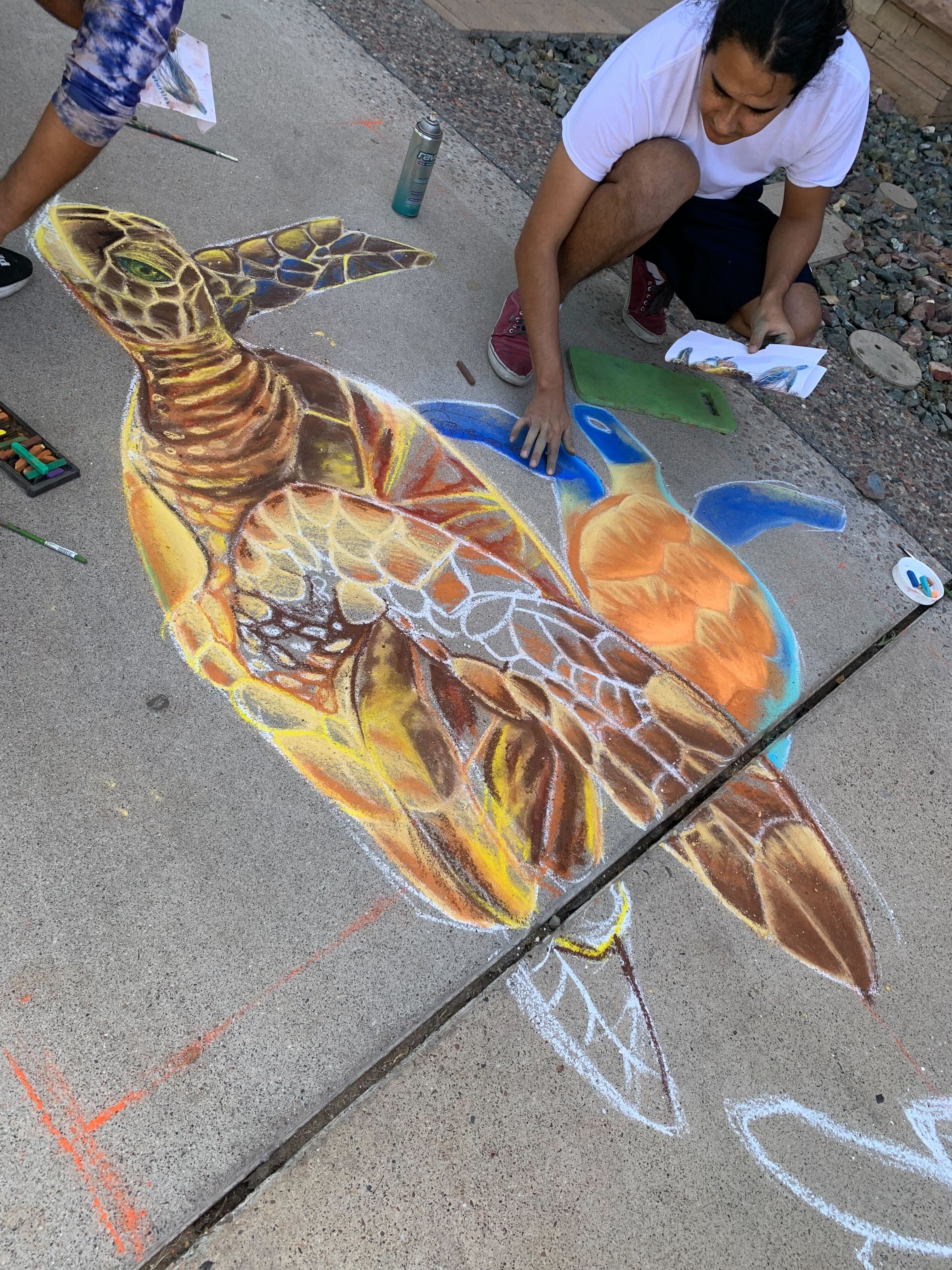 Chalk Art Campus Sustainability Month Kick-off