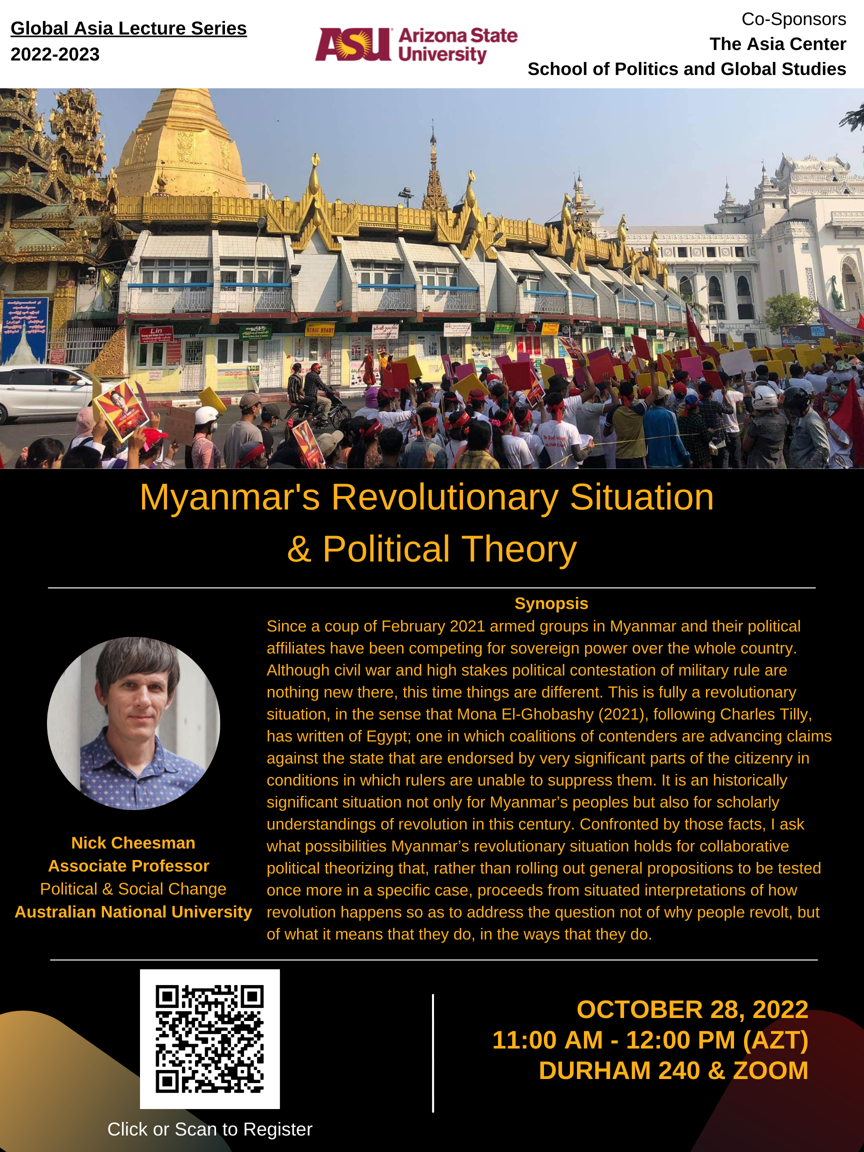 Global Asia Lecture Series: Myanmar's Revolutionary Situation & Political Theory