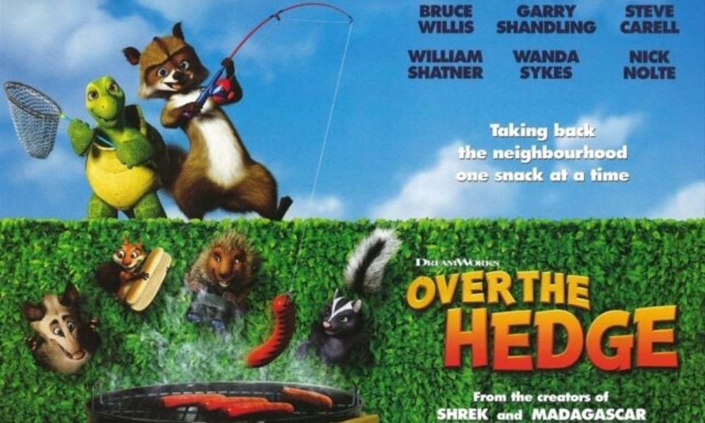 image reads over the hedge