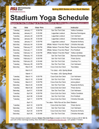 Sun Devil Stadium Yoga schedule