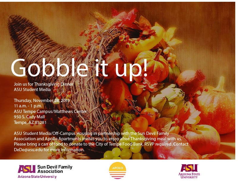 ASU Thanksgiving Dinner 2019 ASU Events