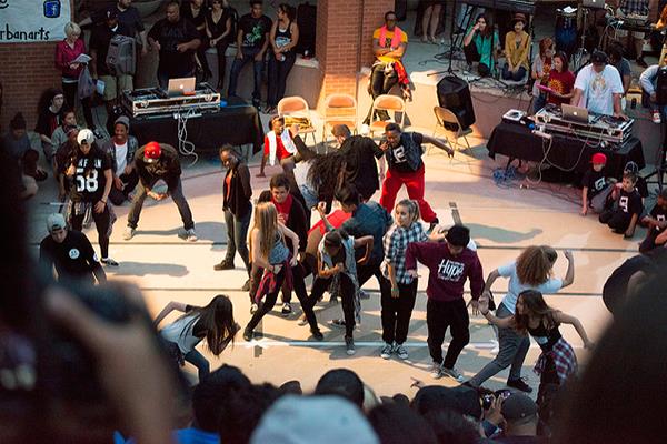 Photo of hip-hop dancers performing